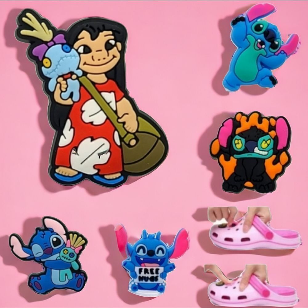 Lilo & Stitch Crocs Rubber Shoe Charms Disney 5pc Set Blue Koala Variety Pack